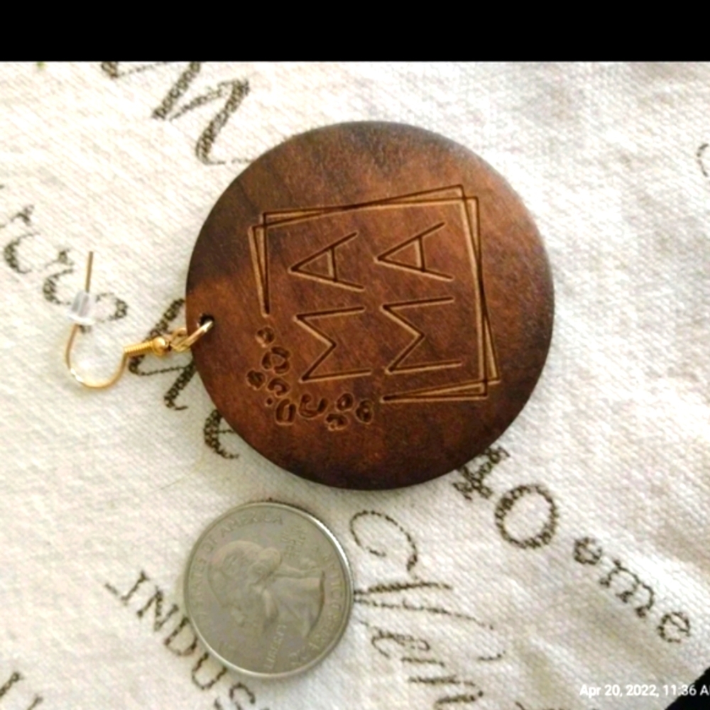 Wooden Earrings - Picture 2 of 3